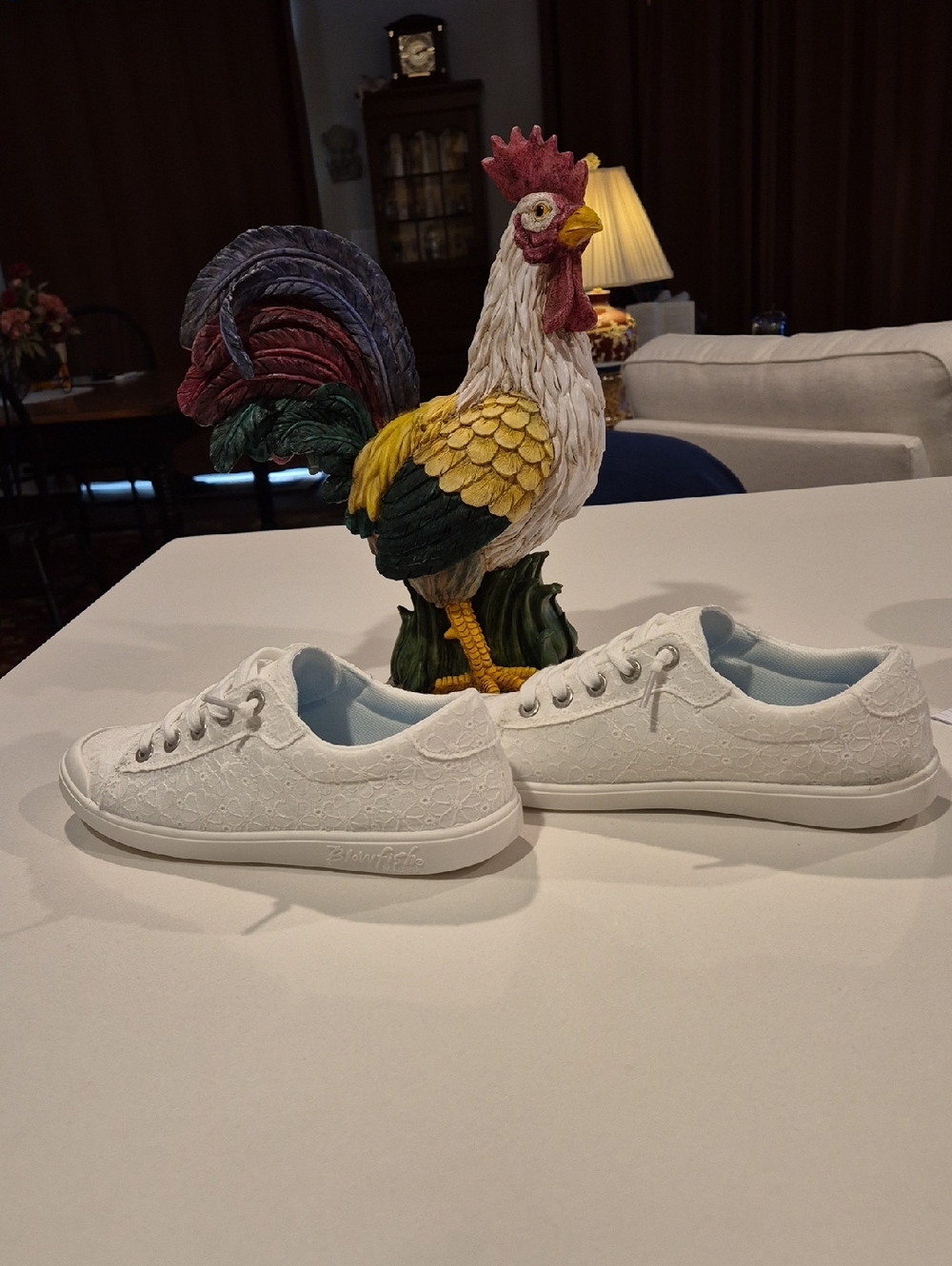 Blowfish Malibu White Lace Slip-On Sneakers